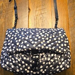 Rebecca Minkoff "Edie" Nylon Crossbody, Black Polka Dot